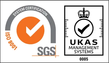 SGS ISO 9001 UKAS certified badge