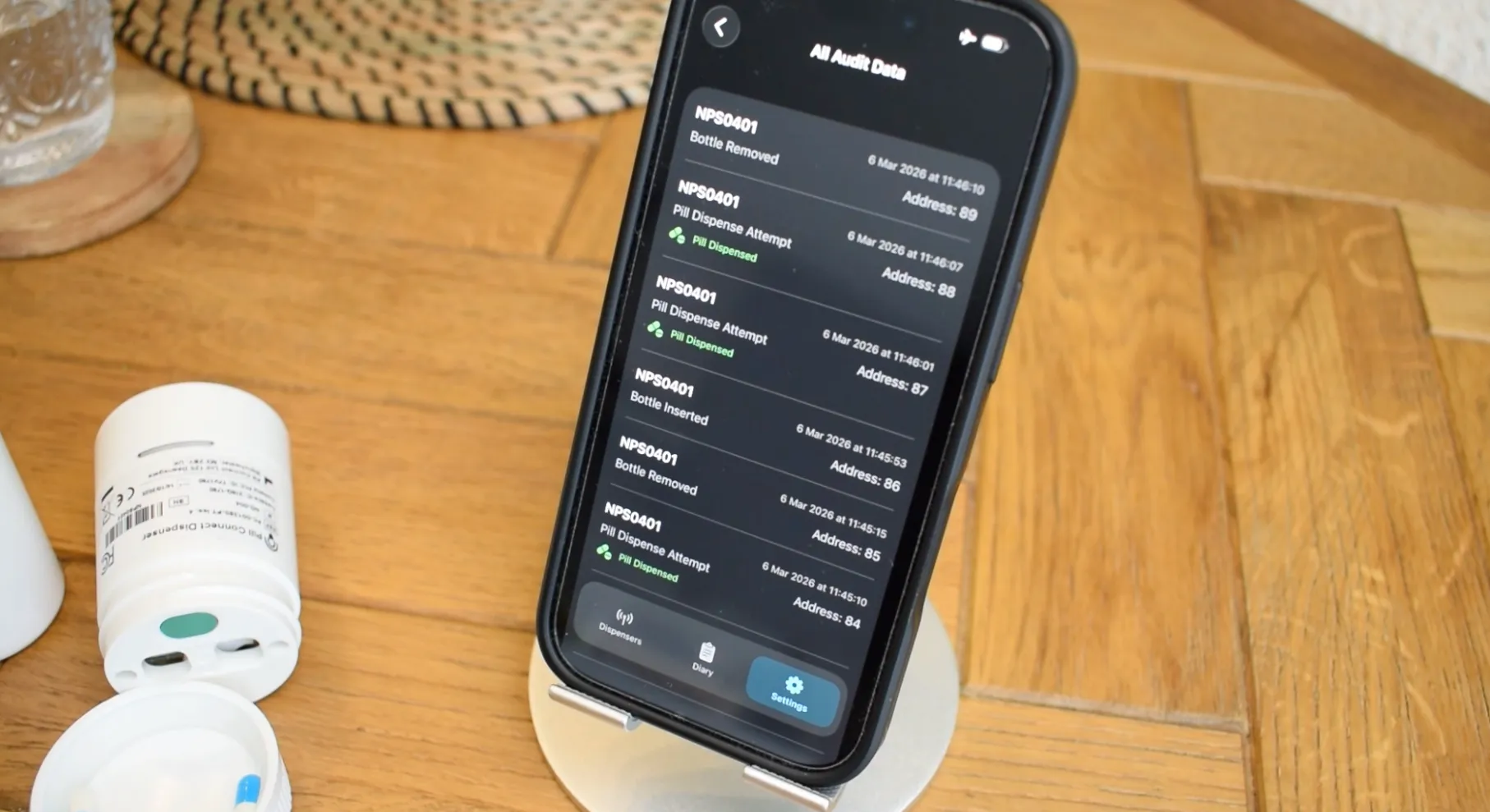 Pill Connect dispenser — digital drug accountability demo